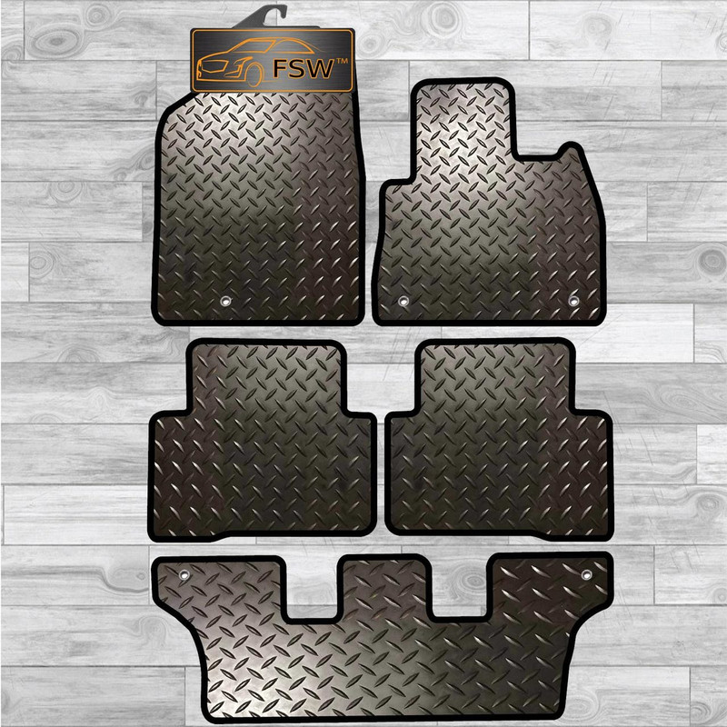 Hyundai Santa Fe 2012-On 5Pce Set Tailored 3Mm Rubber Heavy Duty Car Floor Mats