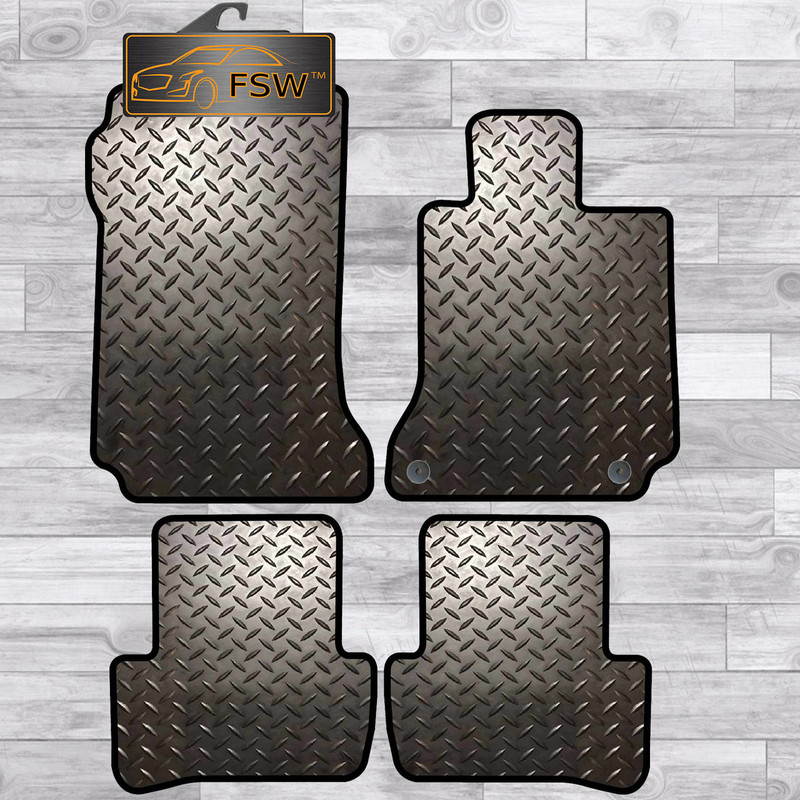 Mercedes C Class 07-14 Manual Fully Tailored 3Mm Rubber Heavy Duty Floor Mats