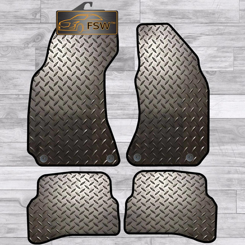 Vw Passat 00-05 Round Clips Fully Tailored 3Mm Rubber Heavy Duty Car Floor Mats