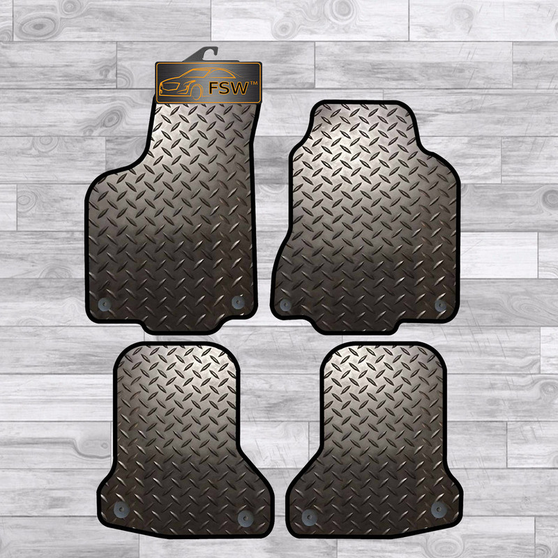 Vw Polo 1994-1999 All Clips Fully Tailored 3Mm Rubber Heavy Duty Car Floor Mats