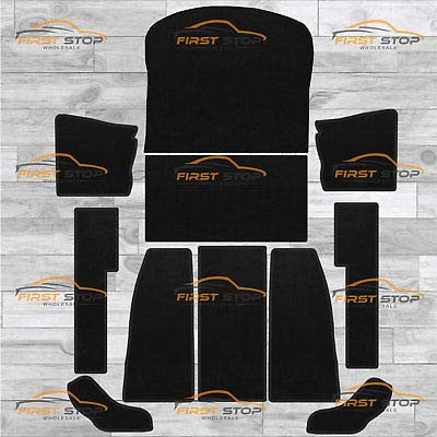 Classic Beetle Post 1967 11 Piece Full Carpet Tailored Classic Floor Mats Black