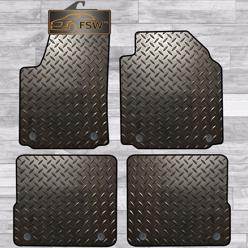 Audi A2 2000-2005 Fully Tailored 3MM Rubber Heavy Duty Car Floor Mats Black