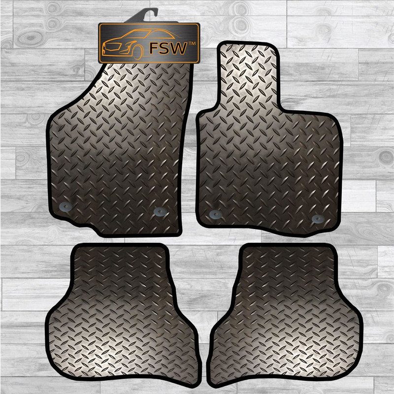 Vw Golf Plus Upto 07 Oval Clips Tailored 3Mm Rubber Heavy Duty Car Floor Mats