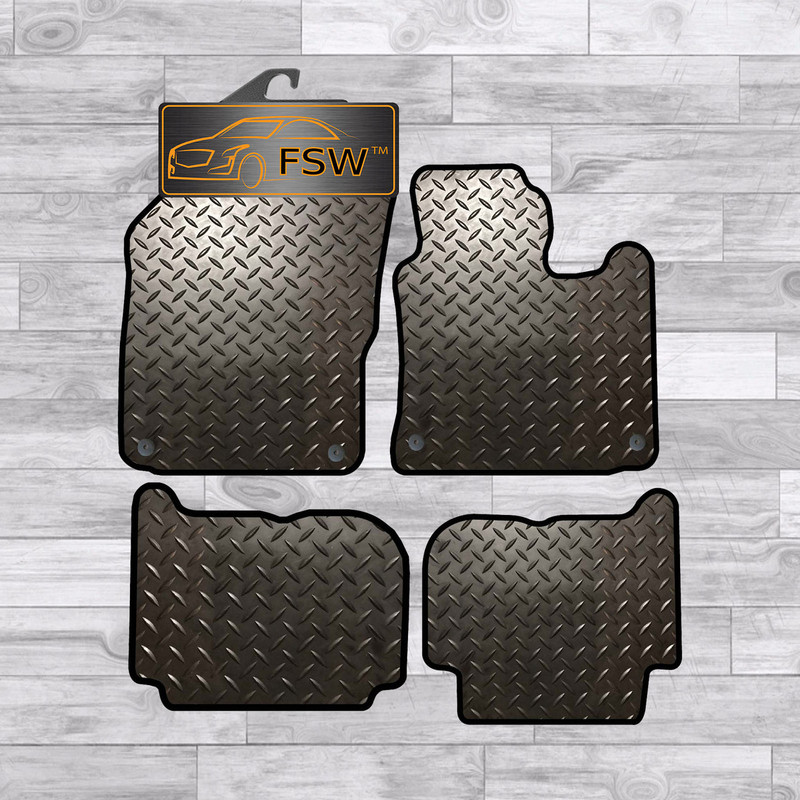Vw Touran 2007-2010 Clips 6 Pce Tailored 3Mm Rubber Heavy Duty Car Floor Mats