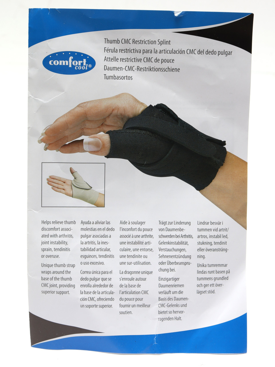 Comfort Cool NC79567 Thumb CMC Restriction Splint, Black, Large