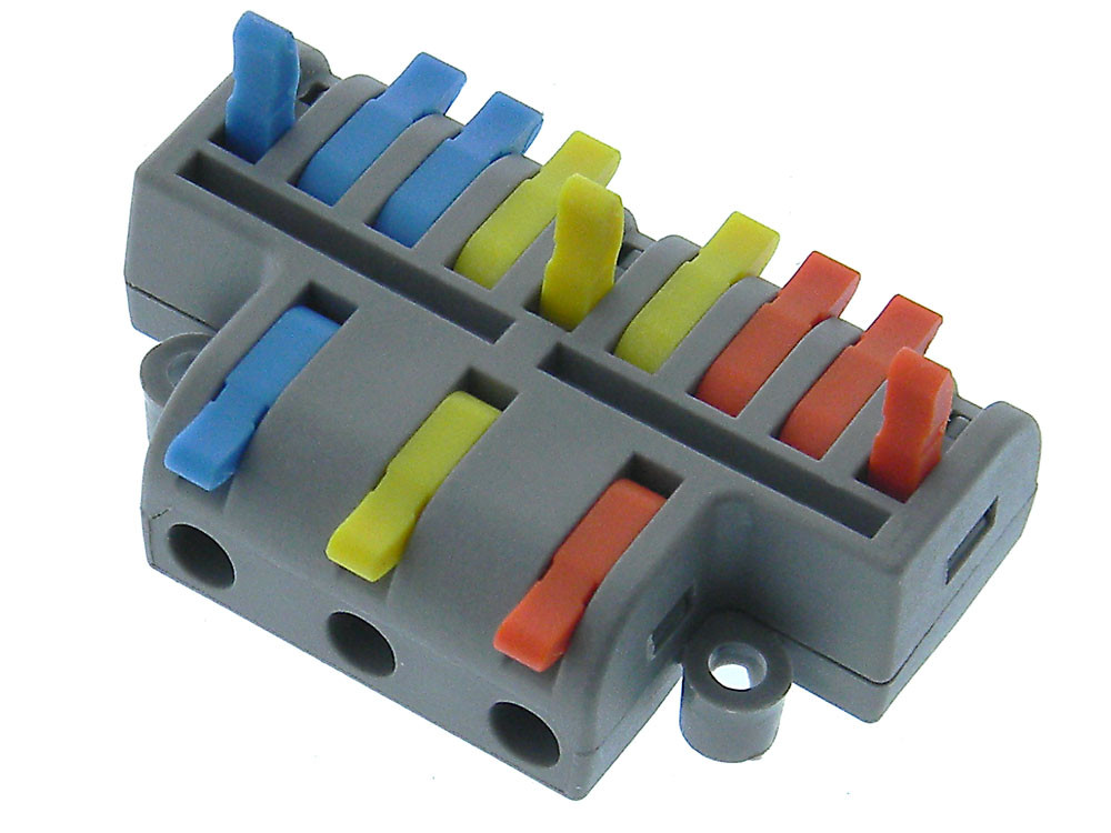 3 Circuit - 2 Way - Lever Action Wire Splitter, Splice