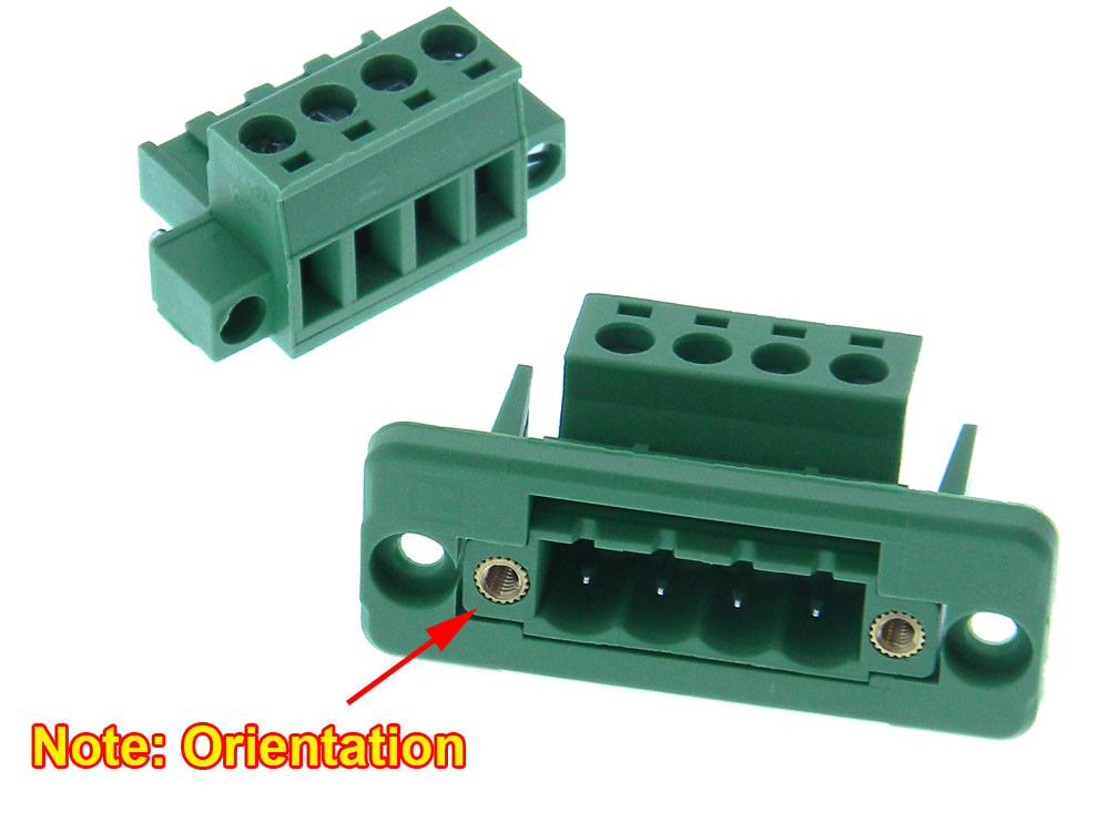 4 Pin Mating 5.08mm Connectors with Screw Lock & Plate