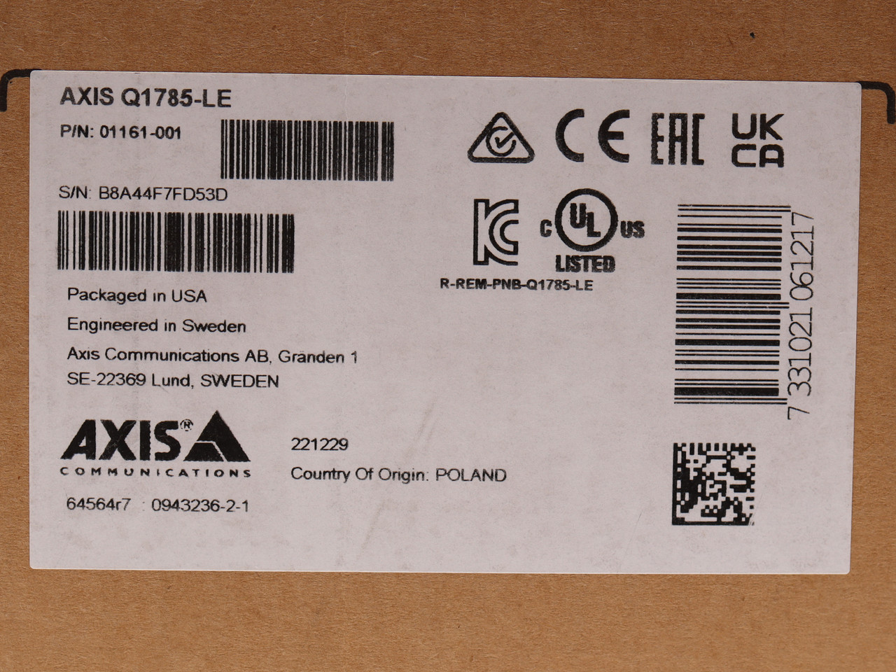 Axis Q1785-LE 2MP Indoor/Outdoor Camera, 32X Optical Zoom