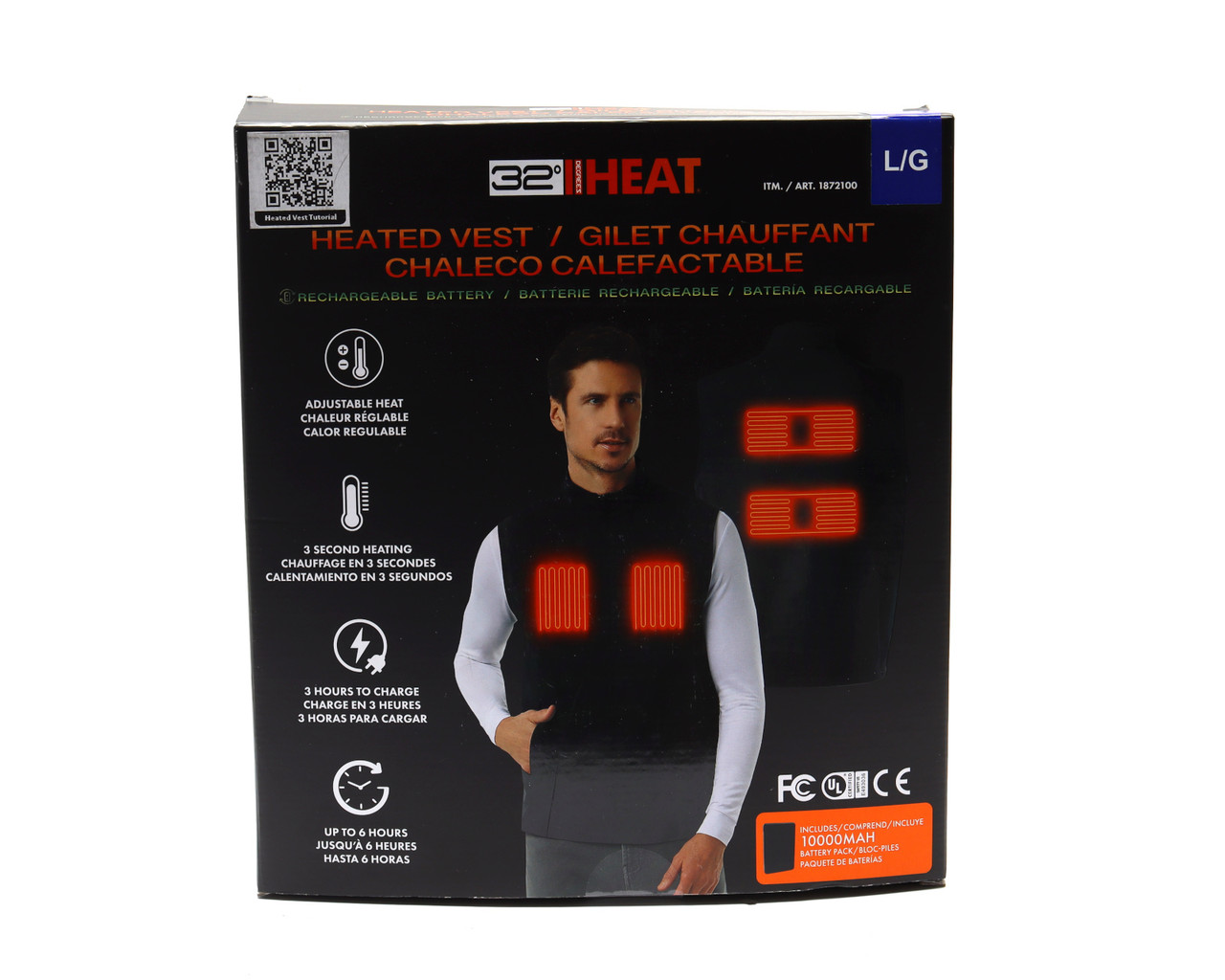 32 Degrees Heat PB115 Mens Heated Vest, Large
