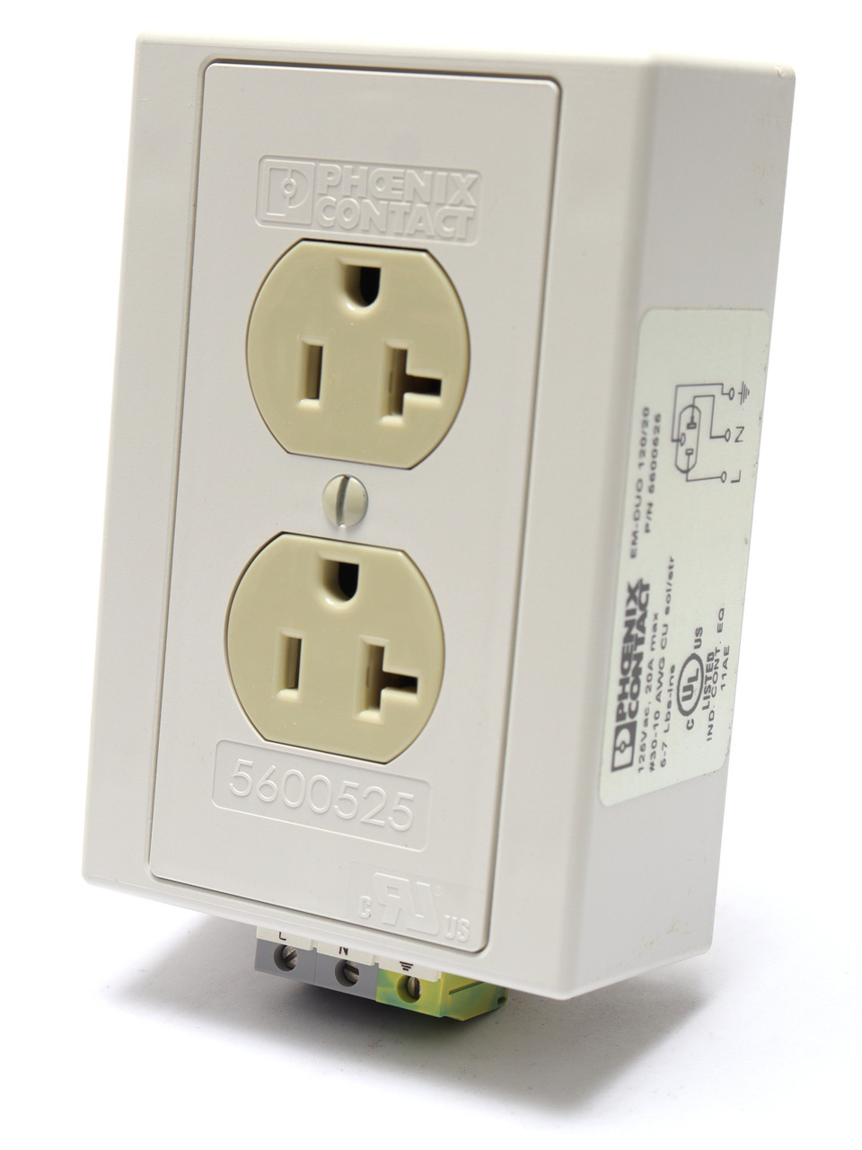 Phoenix Contact 5600525 EM-DUO 120VAC 20 Amp DIN Rail Mounted Dual