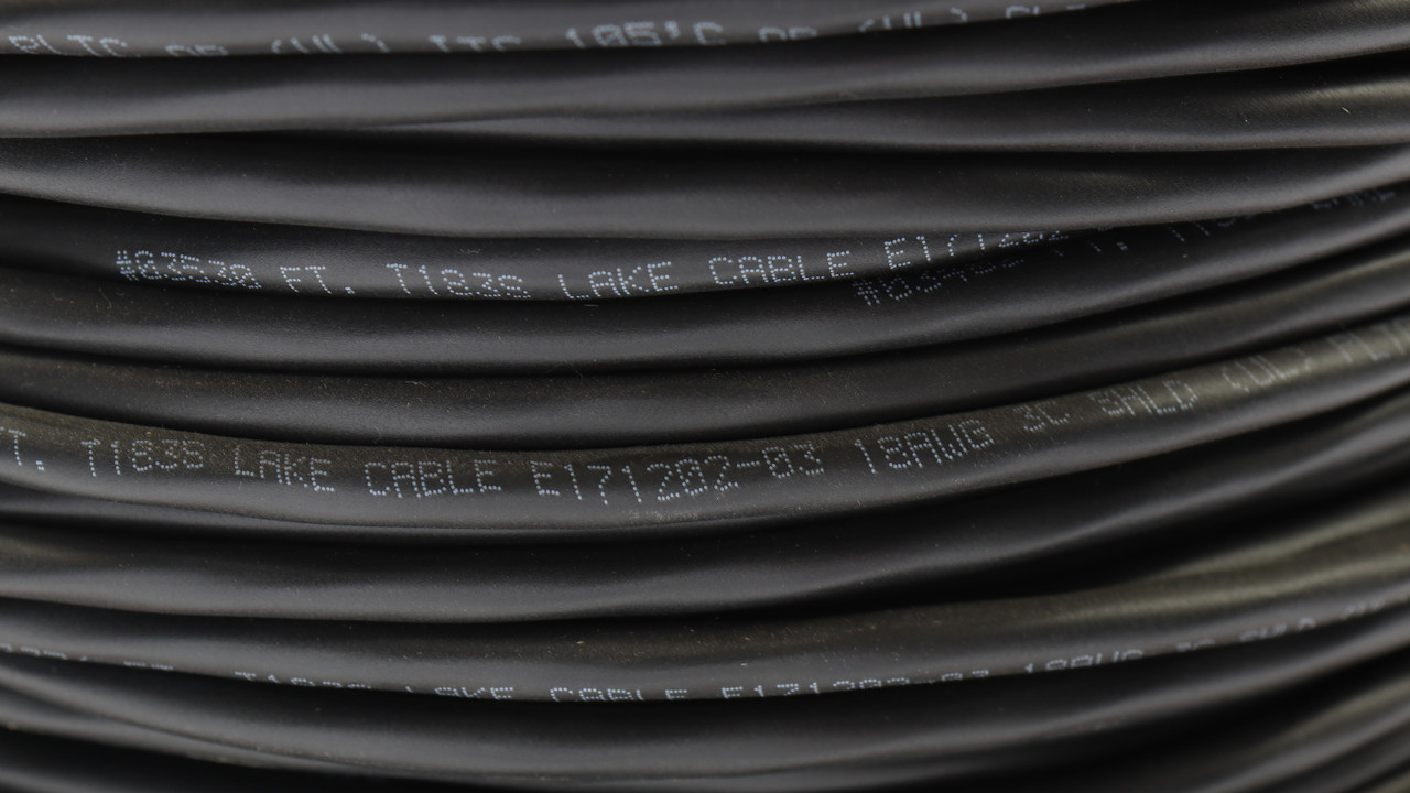 PLTC-18-3C-S 18/3 Tinned Copper PVC Insulated Wire, Black, 50ft