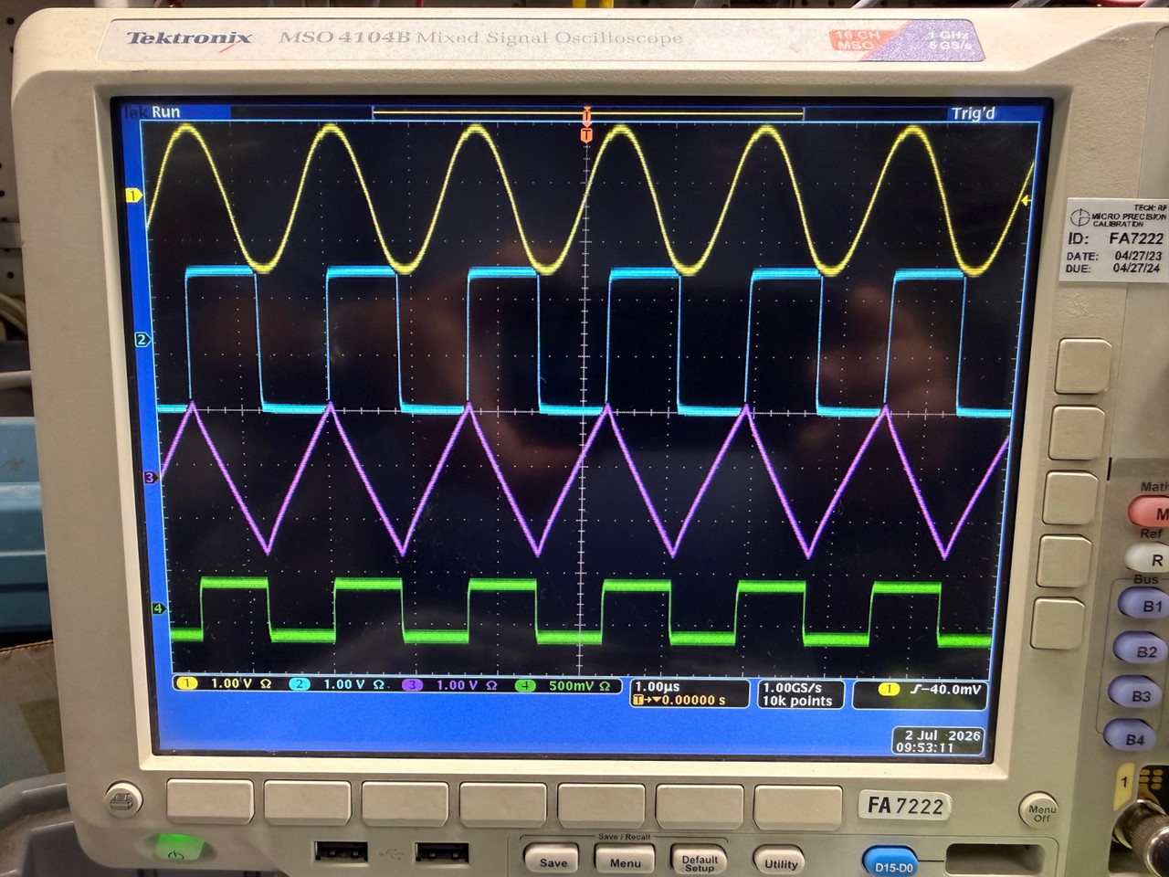 Tektronix MSO4104B Mixed Signal Oscilloscope, 1 GHz