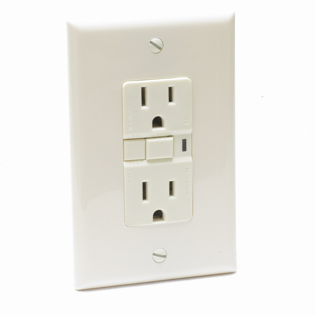 Heavy Duty GFCI Duplex Receptacle Outlet, Almond