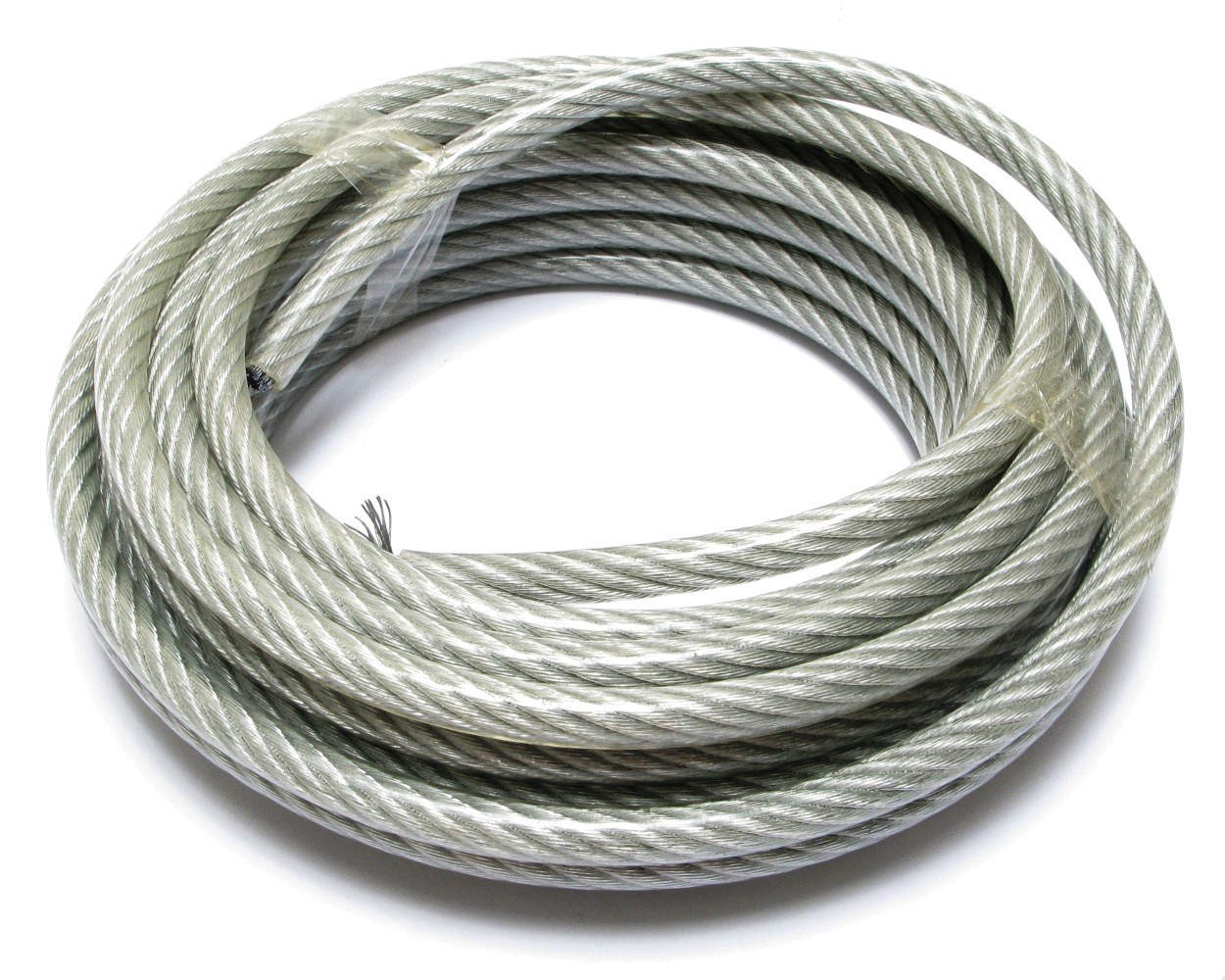 Wire Rope, Galvanized Vinyl Coated Steel, 3/16 Inch x 20 Foot