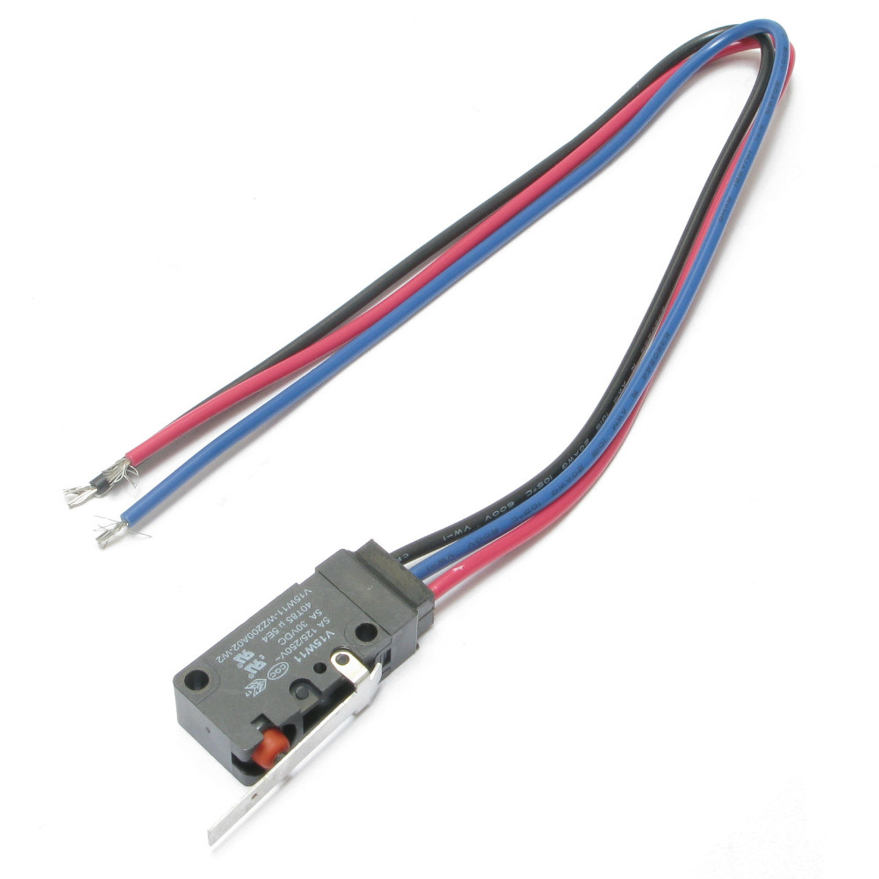 Miniature Snap Switch with Standard Straight Lever SPDT, Wire Leads