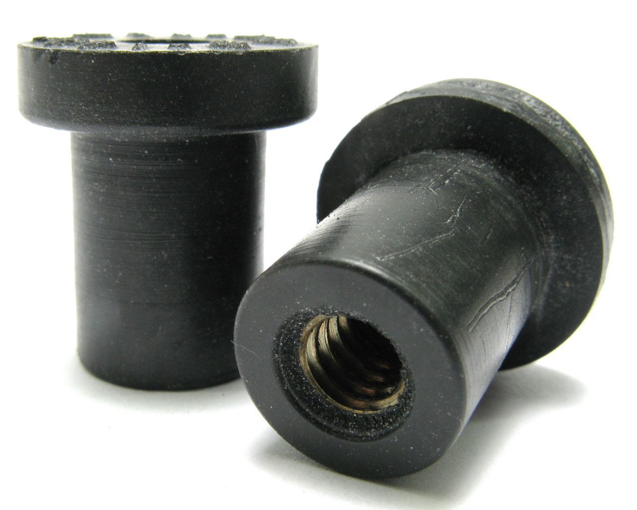 1/2" x 0.642" Neoprene Coated Brass Well Nut, 1/4"20, 25pak