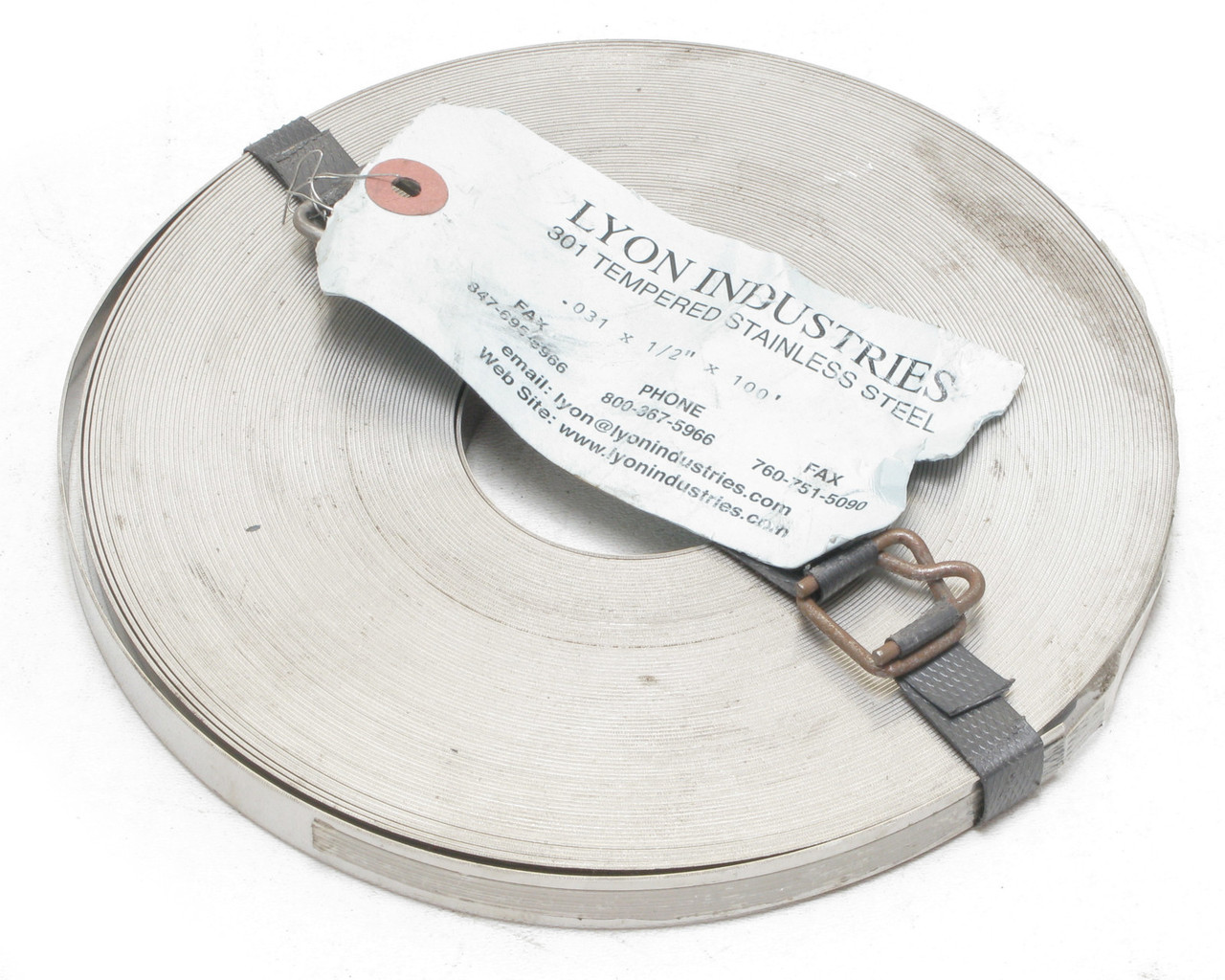 Lyon Industries Shim .031 x 1/2 x100ft, 301 Stainless, Tempered