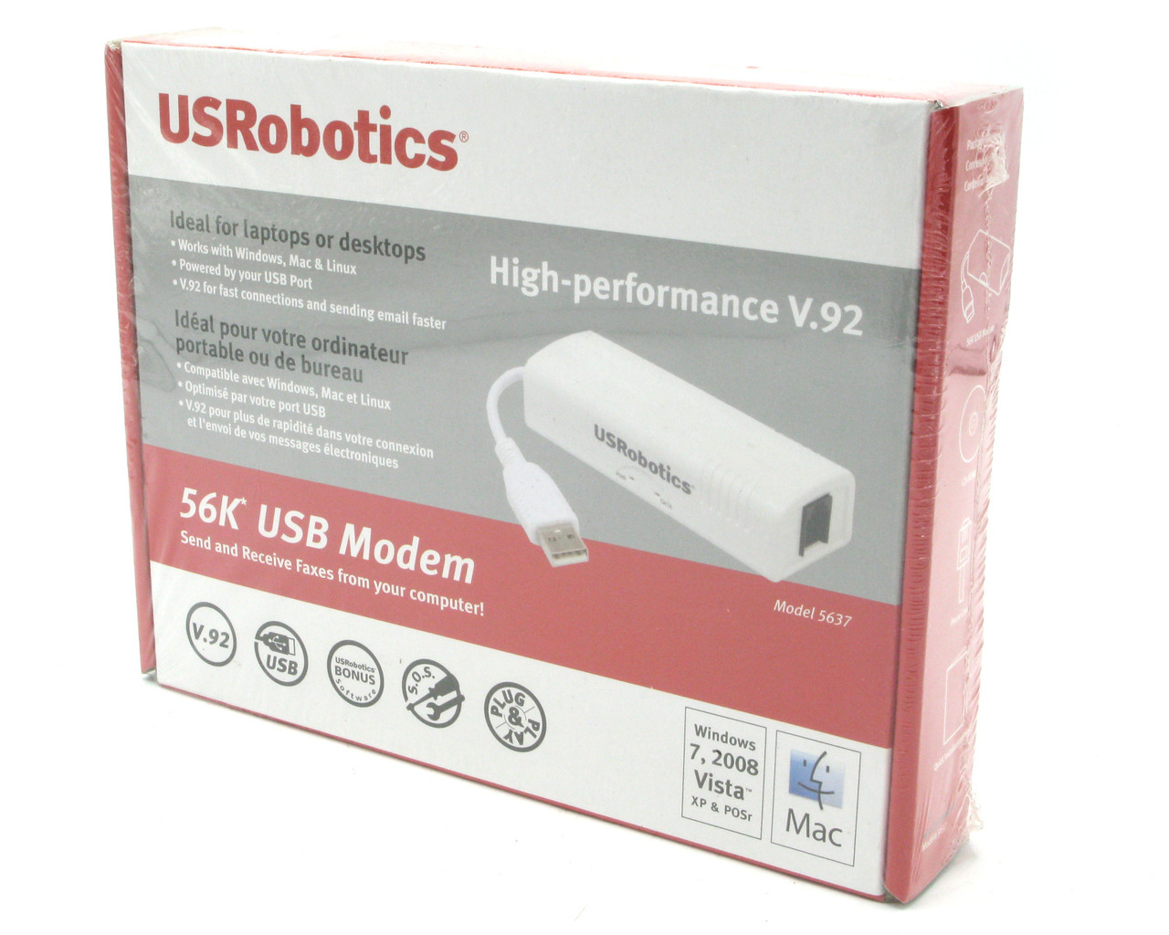 U.S. Robotics 56K USB Controller Dial-Up External Fax Modem w/Voice