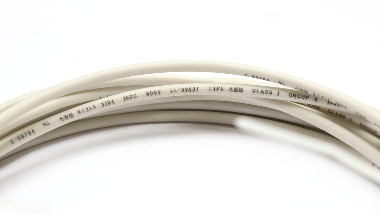 AWM 3134 Style 16AWG Silicone Insulated Tin Plated Copper Wire, White, 15ft