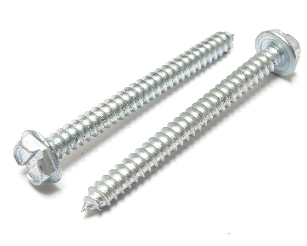 10 x 2 Inch Slotted Hex Head Sheet Metal Screw (100Pack)