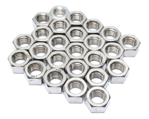 1/2"-13 X 3/8" Stainless Steel Hex Nuts, 25pcs