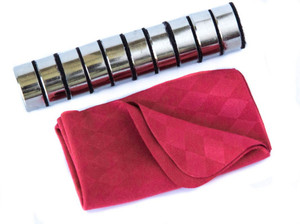 S/S Refrigerator Magnets, 3/4 x 5/16 Inch, 10 Piece with Microfiber Cleaning Cloth