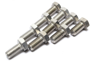 1/2"-13 x 1" Stainless Steel Fully Threaded Hex Bolts, 10pcs