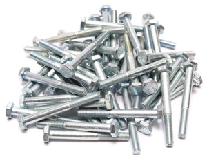 1/4"-28 x 2-1/4" Zinc Plated Hex Bolts, 50pcs