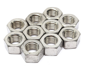 5/8"-11 Stainless Steel Hex Nut, 10pcs