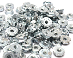 6-32 Zinc Plated Steel Hex Nuts w/ Flange, 100pcs 6-32 Zinc Plated Steel Hex Nuts w/ Flange, 100pcs