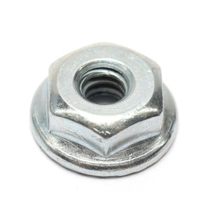 6-32 Zinc Plated Steel Hex Nuts w/ Flange, 100pcs