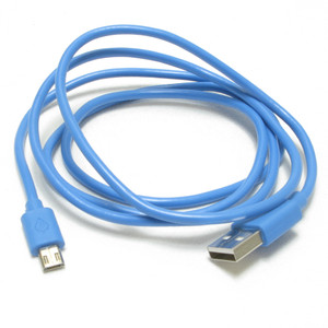 USB A to Micro USB Cable, 4 Foot, Blue