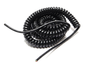 Alpha Wire 743/3 23AWG 3-Conductor PVC Coiled Retractile Cord, 4-12ft