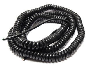 Alpha Wire 742/4 23AWG 4-Conductor PVC Coiled Retractile Cord, 5.5-25ft