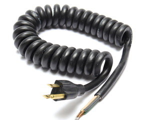 Alpha Wire 658 16AWG 3-Conductor SJO Coiled Retractile Power Cord, 1-5ft