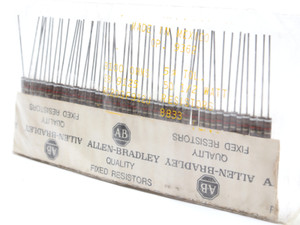 Allen Bradley RC20GF912J 9.1k Ohm 1/2 Watt 5% Carbon Resistor, 50pc Allen Bradley RC20GF912J 9.1k Ohm 1/2 Watt 5% Carbon Resistor, 50pc