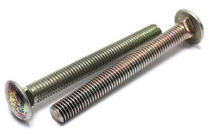 1/2"-13 x 4-1/2" Zinc Plated Steel Carriage Bolts, 2pcs