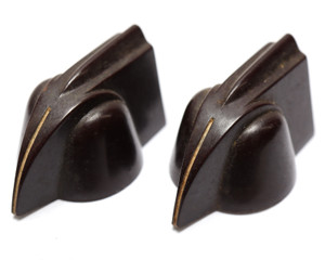 DakaWare Chicken Head Knob, 1/4" Shaft, Brown, 2pc