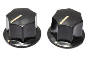 DakaWare Concentric Knob, 1/4" Shaft, Black, 2pc