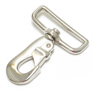 Snap Hook, 2 Inch, Nickel Plated Brass Snap Hook, 2 Inch, Nickel Plated Brass