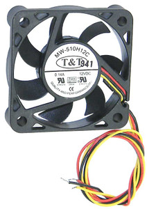 12VDC, 2" (50mm) Square x 3/8" (10.5mm) T&T Box Fan