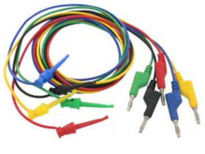 Test Leads - 38" Banana Plug to Mini Clip - Set of 5 Colors