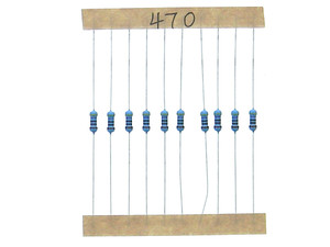 Pack of 10 - 470 Ohm 1/4 Watt 5% Resistor Pack of 10 - 470 Ohm 1/4 Watt 5% Resistor