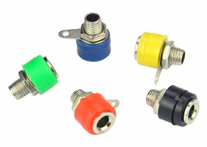 Set of 5 Panel Mount Banana Jacks w/ Cast Barrel