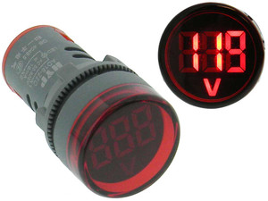 Panel Voltmeter 50-500VAC, Red