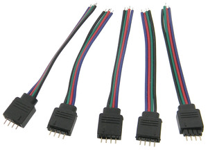 Pack of 5 - 4 Round Pins - 10cm Male LED Pigtail Pack of 5 - 4 Round Pins - 10cm Male LED Pigtail