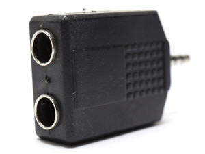 1/4in. Dual Stereo Jack to 1/8in. (3.5mm) Stereo Plug Audio Adaptor Connector
