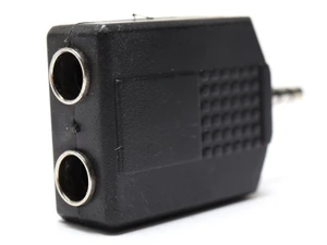 1/4in. Dual Stereo Jack to 1/8in. (3.5mm) Stereo Plug Audio Adaptor Connector