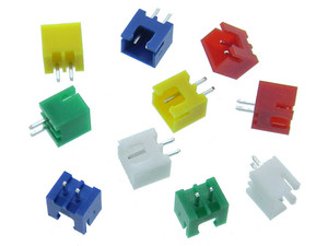 Pack of 10, 2 each 5 Colors 2 Pin Header, 2.54mm Pitch Pack of 10, 2 each 5 Colors 2 Pin Header, 2.54mm Pitch