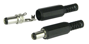 Pack of 5 - 5.5/2.5mm Coaxial power plug, cable end Pack of 5 - 5.5/2.5mm Coaxial power plug, cable end